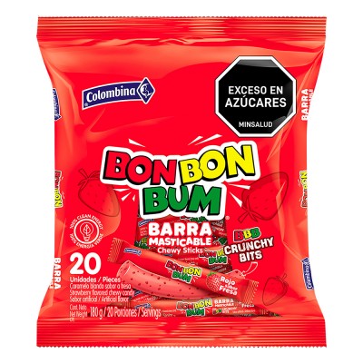 Caramelo blando BON BON BUM Sabor Rojo Fresa